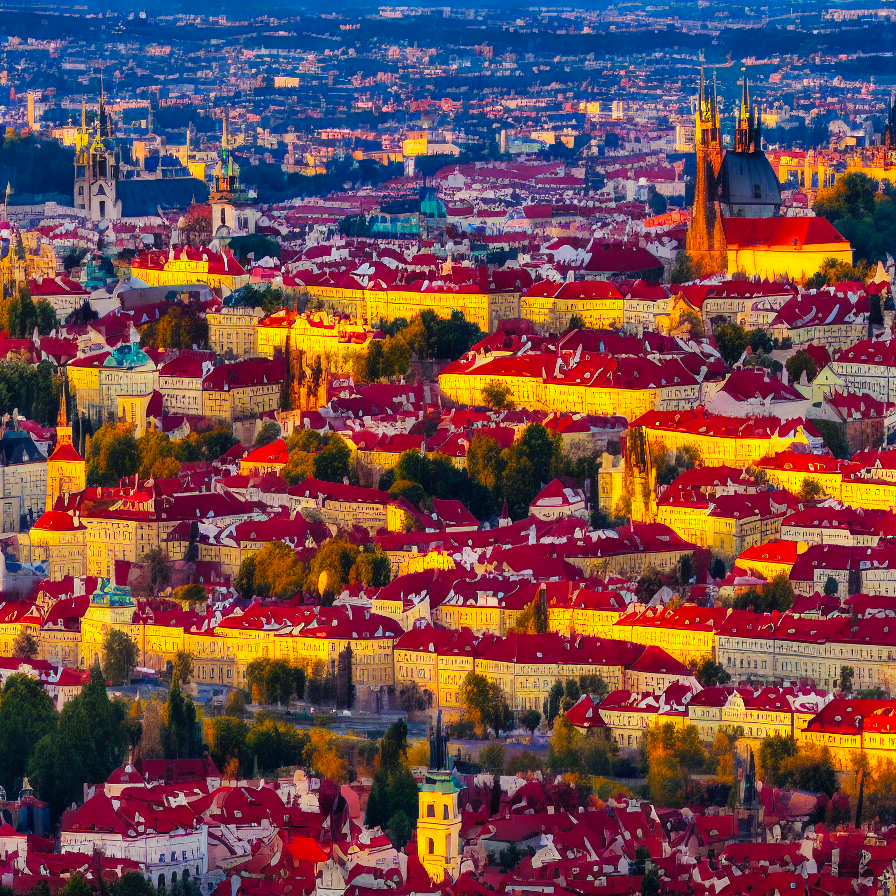 dry run of the prague city skyline prompt, looks normal